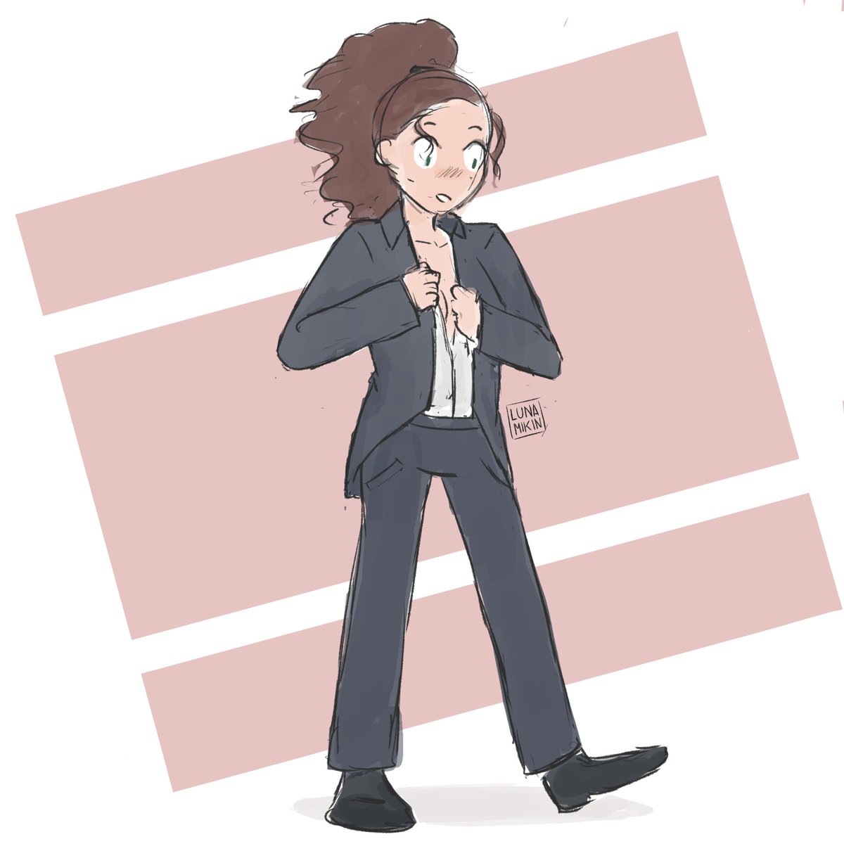 lunamikin's tweet photo. I know I'm a bit late, but I couldn't go to sleep without posting at least one doodle of my Princess Prom outfit. I figured as I've always wanted to wear a suit, I should draw myself in one!! This was fun!

#PrincessProm2020 #doodle #shera #princesspromoutfit #spop https://t.co/6BN7ER3nS0
