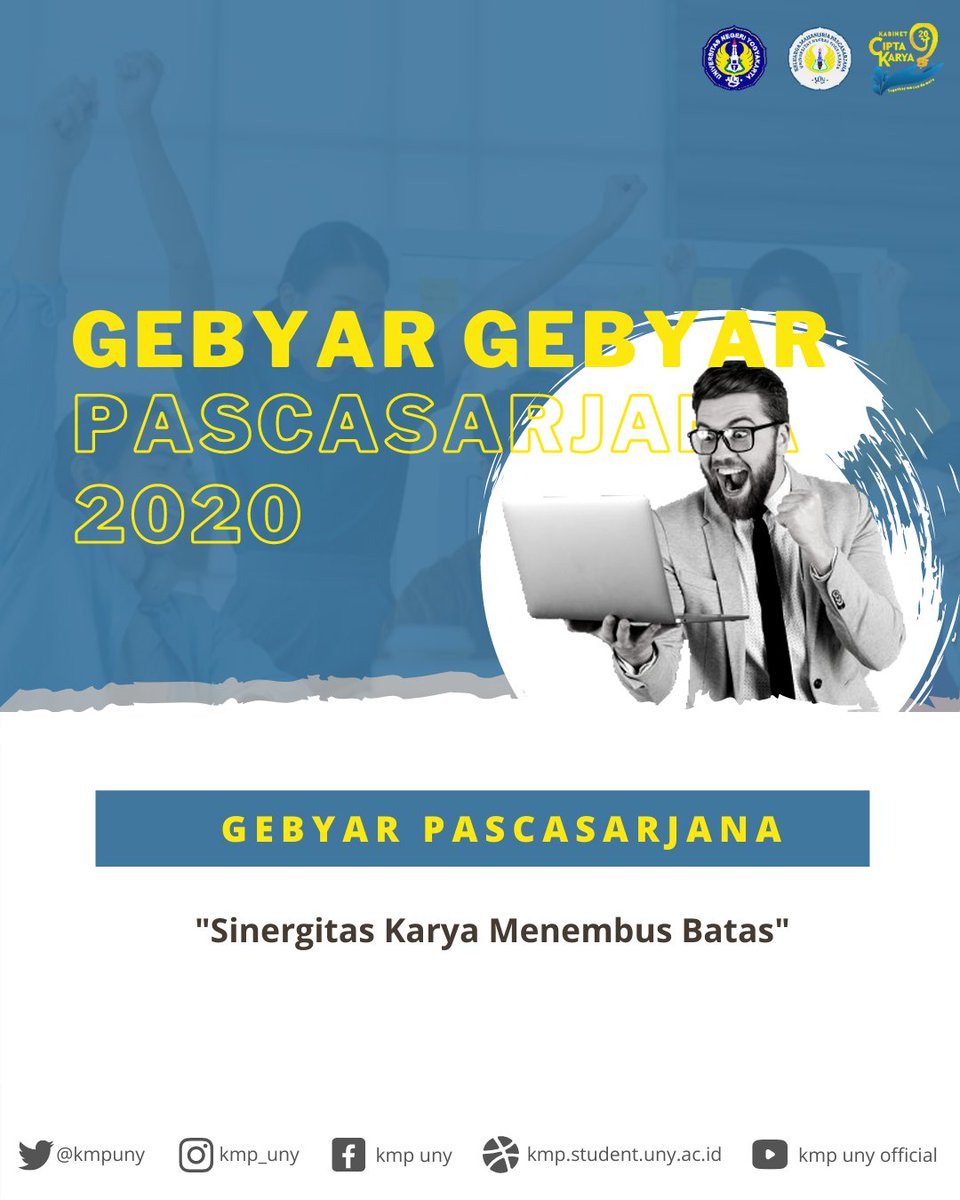 kmmduny's tweet photo. KMP UNY Proudly Present Gebyar Pascasarjana 2020 https://t.co/ND8YiH2VHX
