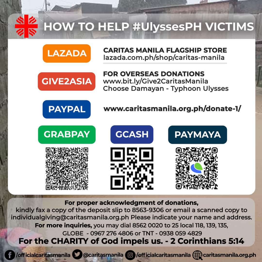 This is the donation drive of @CaritasManila for the victims of Typhoon #ulyssesph. If you can donate, please do so.

#movingwithbacon 

#bikewithme #bike #bicycle #bikecommute #biketowork #cycling #bikelife #bikeride #cyclinglife #philippines #thephilippines #filipino #filipinos