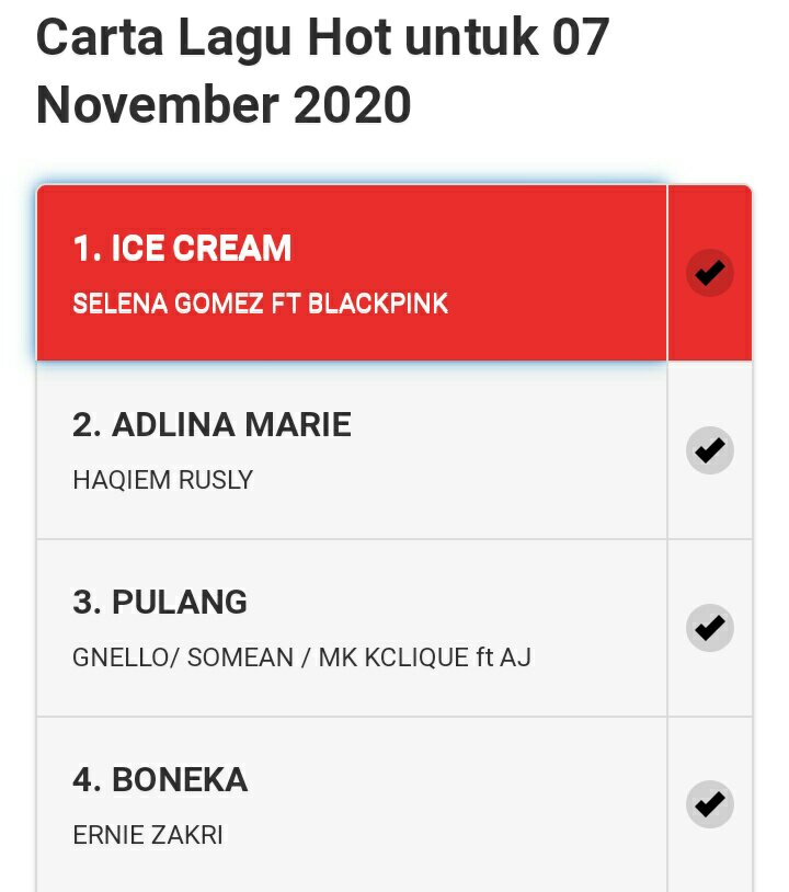 Carta radio2 malaysia