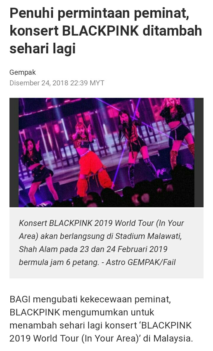 Konsert blackpink kat Malaysia