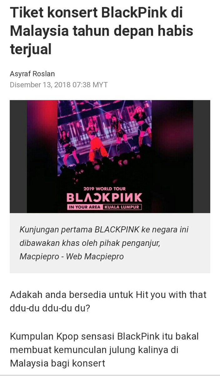 Konsert blackpink kat Malaysia