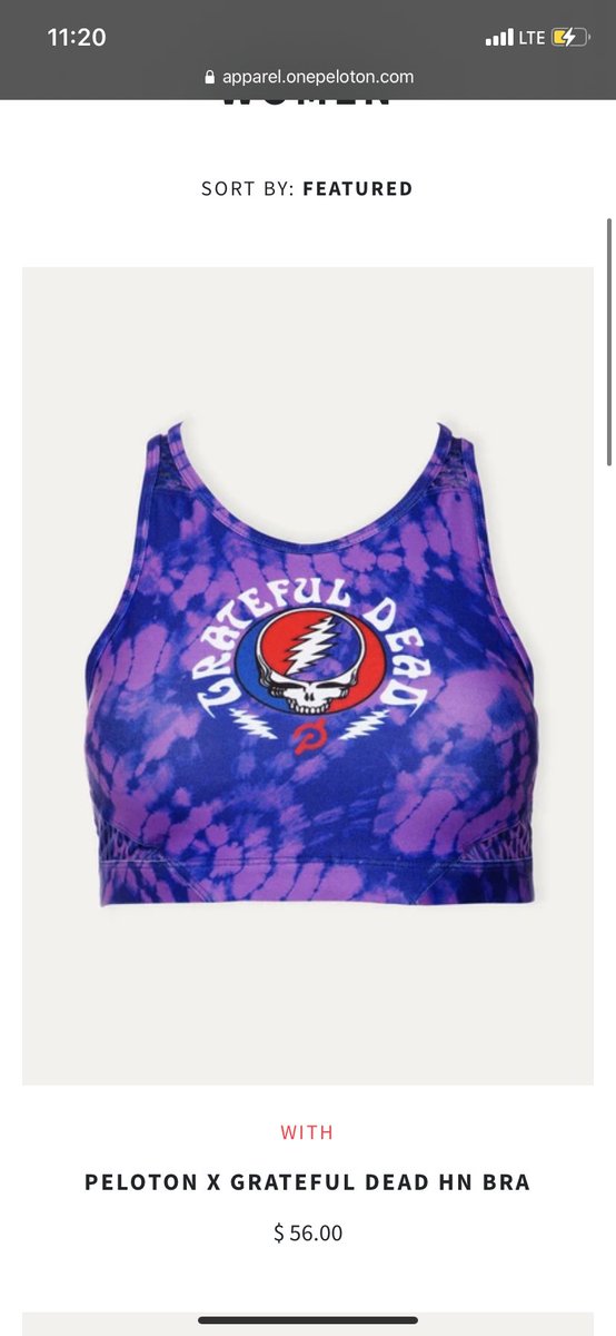 8/In all seriousness, Peloton sells in their physical stores/online stores hoodies, bras, and various types of workout gear. Pictured below are some Grateful Dead x Peloton collab merch sold on their store again proving that music will be a big part of their future.