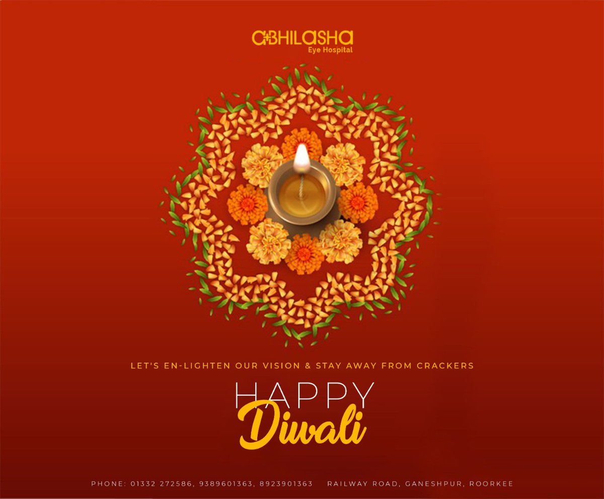 AbhilashaHealth's tweet photo. Abhilasha Healthcare wishes everyone a very Happy and Safe Diwali. May you celebrate this auspicious occasion along with your loved ones.

#AbhilashaHealthCare
#AbhilashaEyeHospitalRoorkee
#AbhilashaEyeHospitalHaridwar

Opposite Prem Nagar Ashram Ranipur Mod.
+91-9389601363 / https://t.co/46makKUMhO