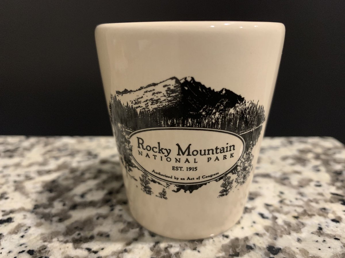 Day 13: In lieu of travel I’d like to do a tour of past trips via shot glasses. This is from our family trip to Denver. Beautiful national park.  And the home to the world’s largest comic book store.