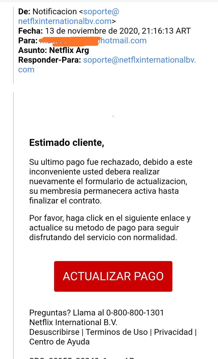 AntiPhishing_La's tweet photo. CUIDADO: nuevo #phishing de @NetflixLAT alojado en sitio vulnerado. https://t.co/AX9ahezdlp