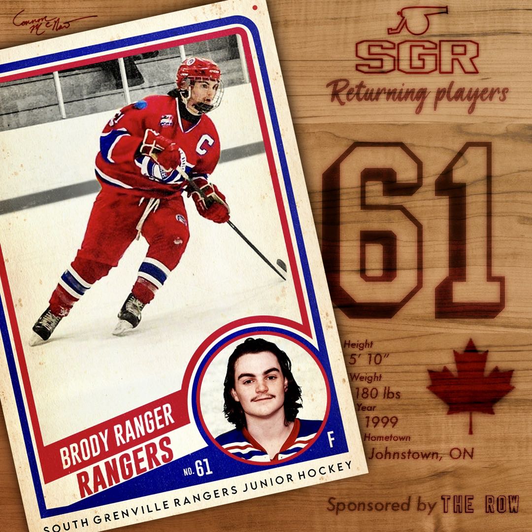 SGRhockey's tweet photo. 🔵🔴⚪SGR Captain⚪🔴🔵

Your South Grenville Rangers are proud to announce the return of Captain Brody Ranger for the upcoming season. The local from Johnstown led the SGR to a 35-4-1 record last season and hopes to be able to end his career with memorable run in 2021. https://t.co/avIEJm45wJ