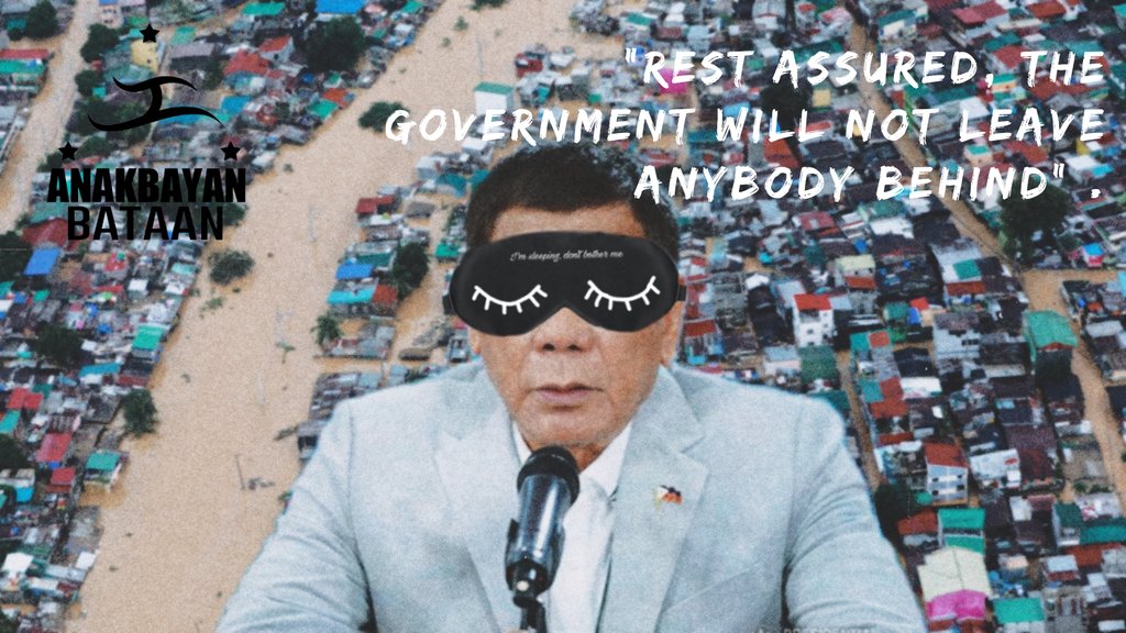 AnakbayanBataan's tweet photo. Ang mas tumitinding paghihirap ng mga Pilipino ngayon ay hindi lang dahil sa serye ng mga bagyong sumalanta sa bansa, kundi sa kawalang-kahandaan ng reaksyunaryong estado sa pagtugon sa mga natural na kalamidad. (1/5) https://t.co/rbUmX4pES0