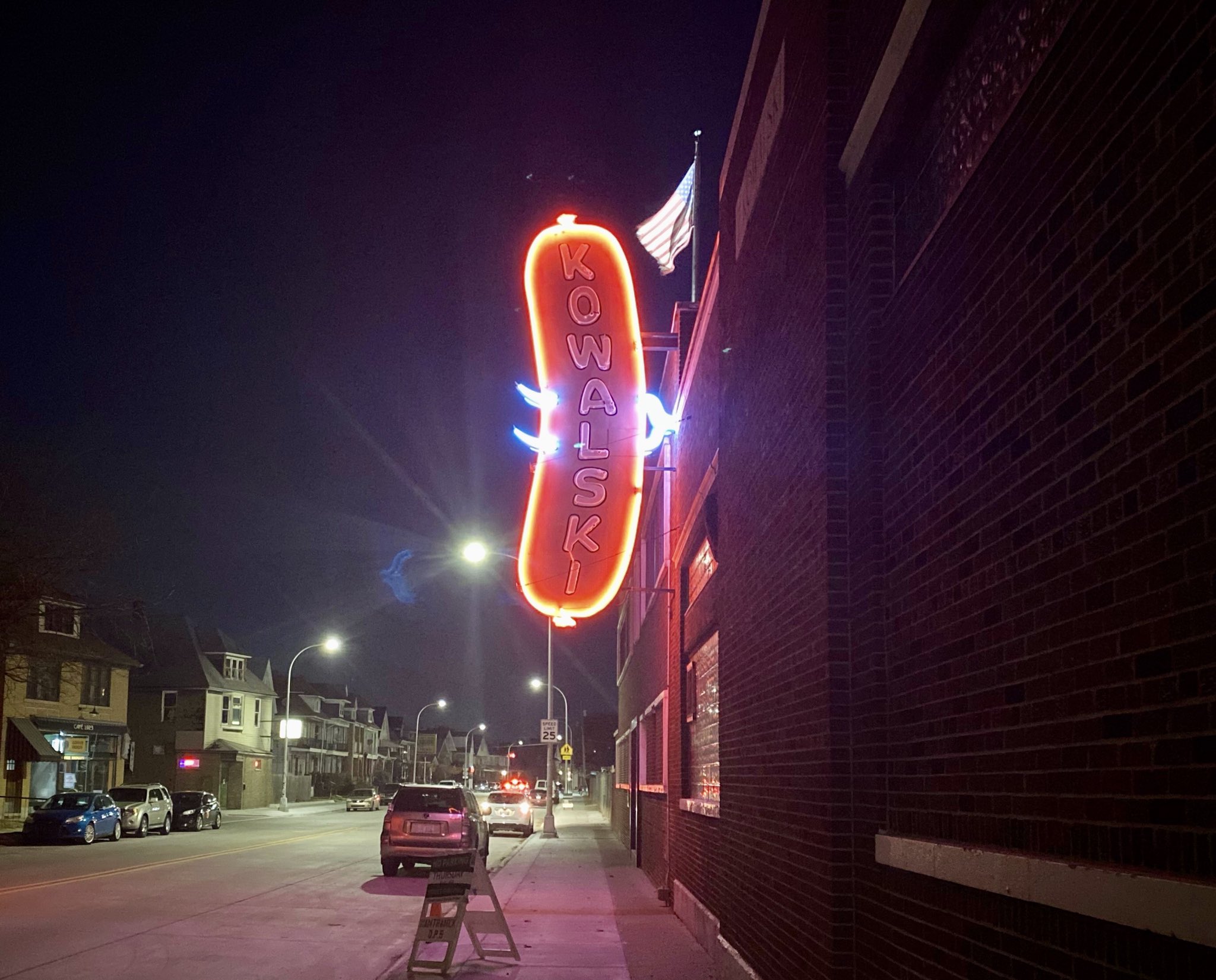 Midwest Modern on Twitter "the Kowalski Sausage casts its red glow over Hamtramck https//t.co