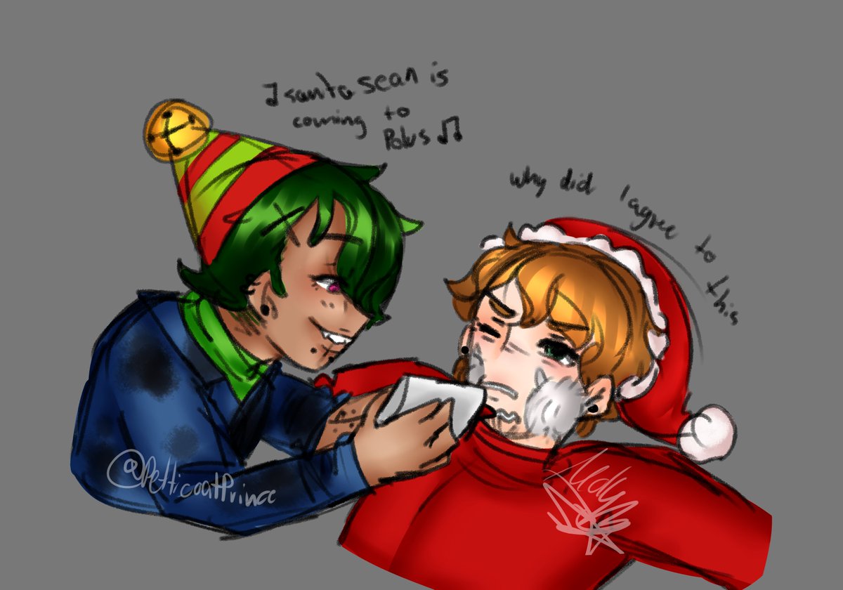 Faybeae's tweet photo. I never got a chance to draw unus annus fanart, but here's a screencap redraw of one of the earlier videos with some among us oc's a while back😔
#momentomori #UnusAnnus https://t.co/lEjYmPwLQM