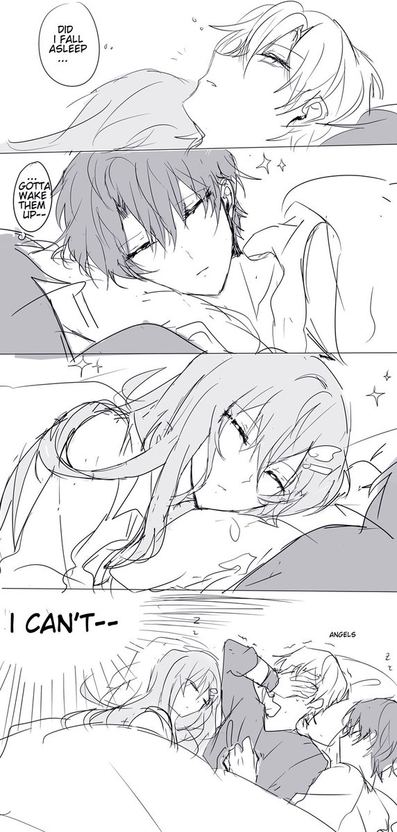 [OC] is this BL? actually no?? i teased about kleine/seth ship a lot (the brunette guy and black haired guy)

but sometimes it's just kleine being a Bi disaster 