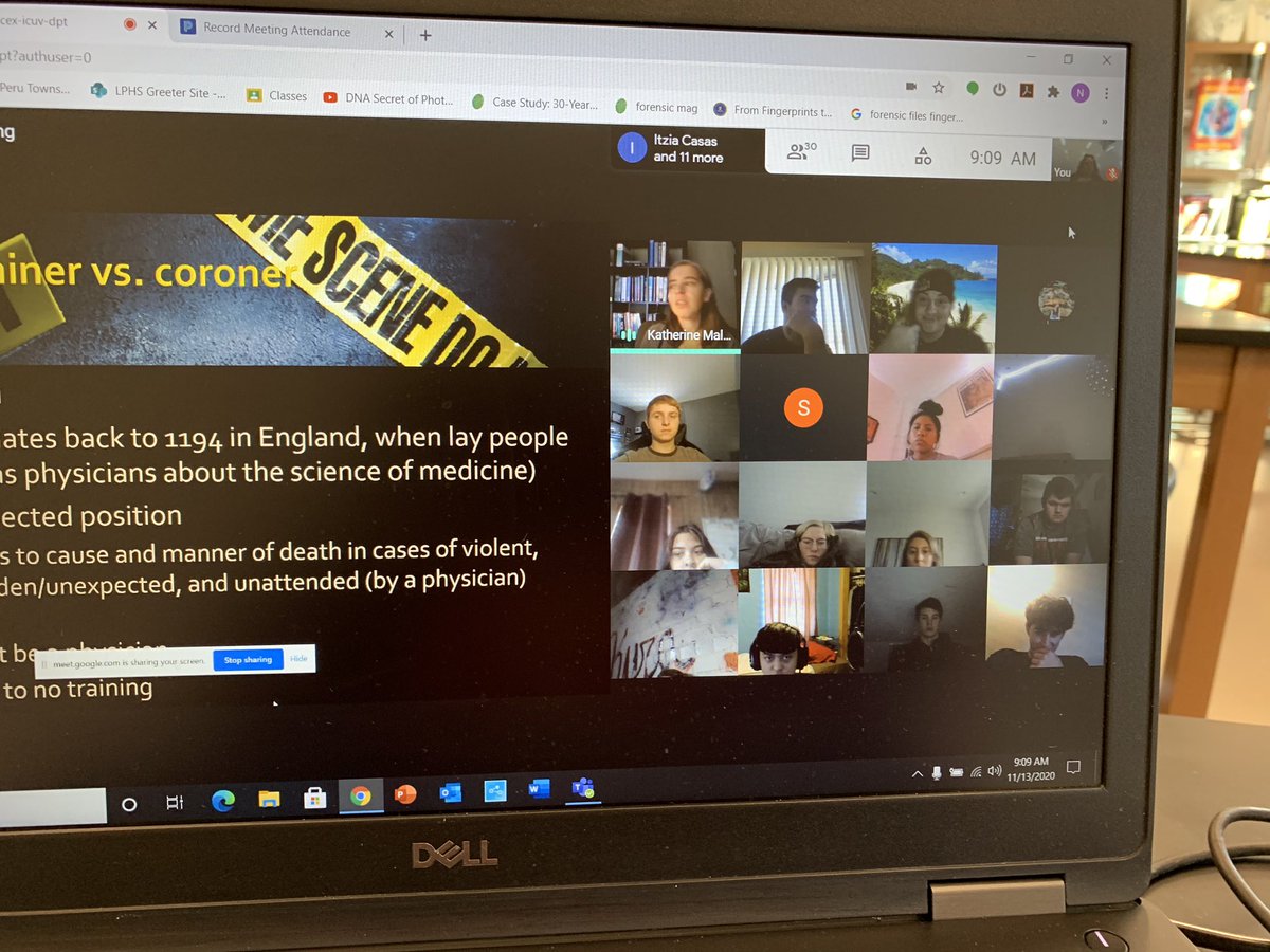 Thank you Dr. Maloney deputy Chief Medical Examiner from Buffalo NY for speaking to my forensic students about forensic pathology.  Great talk!