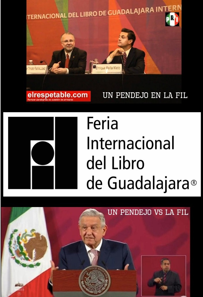 orazioaguirre's tweet photo. @05Cesgar @yllahte @LorenzoOkie @arturinag @fre_pat @Sandraxol @jcgr1962 @jilipevg @El_Calculista_ @perezmejia @kritikoludiko @erosrafh @karitoVettel650 @mrjimeneza @AthieEzra @Mexicano100PC @hector_apolinar @Mabellefamille2 @TVale2012 @ElAmaDeCasa1 @doc_coach_007 @jose24557515 @aguirrevictorh @cguerreromtz @JuanRam60500311 @oo7_Rob @angelica9091 @Anadealomia @lcburgosmx1 @IldefonsoHN @Fab_Nini1 @ShelzyMx @luis_r_galindo @VicoMCastillo @ElSitiodeAna @AntonioJMarti @edialexy @JJDiazMachuca @jose_anton @juanburgos @MElenaPerezJaen @EstherPantoja26 @MariettoPonce @RUBENRBN2021 @LorrCarrillo @LdaCantinas @DebbieRace1 @jjcabreraq @CarlosLoret Transcendió que cambia de nombre la @FILGuadalajara se llamará #FICLO (Fifís Intelectuales Contra López Obrador) por decisión del ciudadano "pendejete" y me quejaba de Fox, Calderón y Peña y voté por éste, que me salió peor de mitómano, asesino y #Epndejo, con razón apoya a Trump https://t.co/n39VxWtjO4