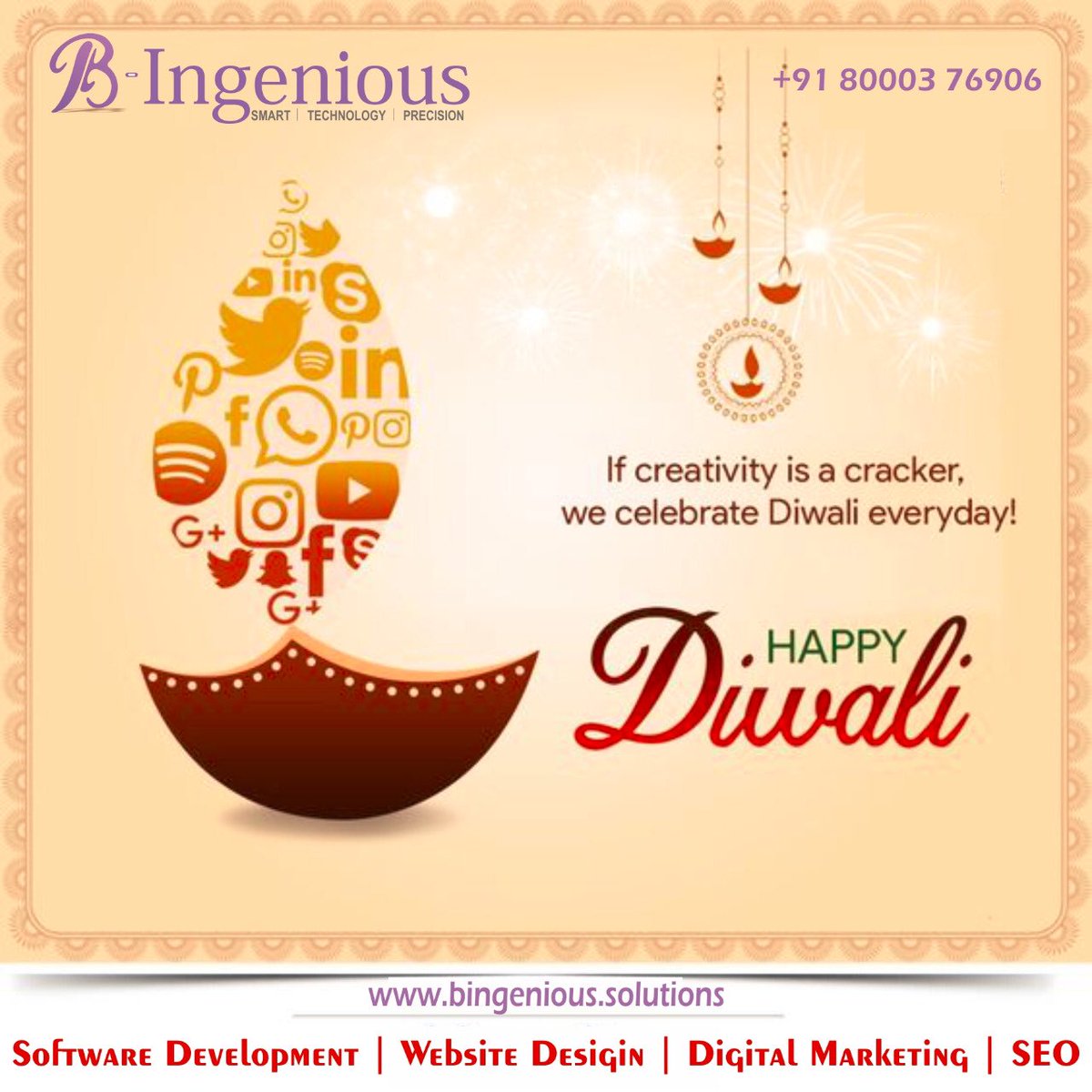 bingeniousIT's tweet photo. If creativity is a cracker, we celebrate Diwali everyday !
Happy Diwali #diwali #diwali2020 #happydiwali #hindufestival #celebration #softwaredevelopment #softwaredesign #webdesign #webdesigining #webdevelopment #digitalmarketing #seoexpert 

https://t.co/zSe1Bc6tcc https://t.co/Pdhr5JS5fP