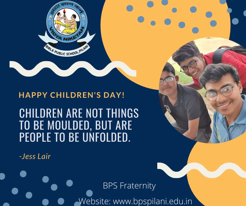 #BPSPilani #BETPilani #HappyChildrensday #bestboardingschool #vinian #Vinoba 
Birla Public School Pilani 
Admission Open 2021-22   Apply Now =>bit.ly/31NtN5H