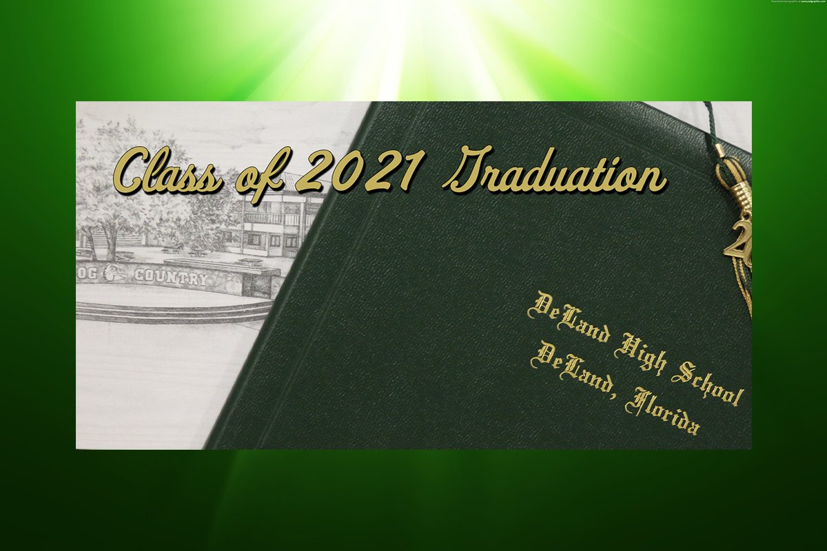 delandbulldogs's tweet photo. We will be celebrating the Class of 2021 on Thursday, June 3rd at 7pm, for our 104th graduation commencement ceremony. More details available at https://t.co/XYlXj2wg4U #WeAreDeLand @dhscouns @IB_Bulldogs @delandhighlead @DeLandHS_AVID @CoachD386 @dolphingal369 @ChiGirlKristen https://t.co/LT0BGC4wJZ