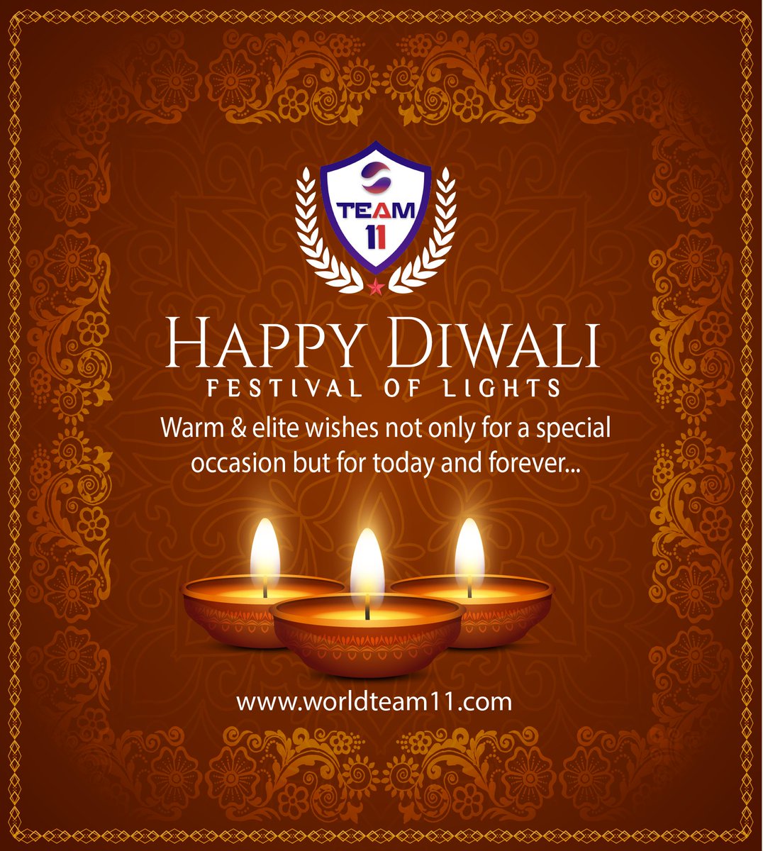WorldTeam11's tweet photo. Let there be light. Let there be diyas. Let there be sweets. Let there be happiness and joy. May every home be filled with Diwali celebrations. 
WorldTeam11 wishes everyone a Happy Diwali

#Diwali #Celebration #festivalseason #IndianFestivals #HappyDiwali #Diwali2020 #WorldTeam11 https://t.co/BCUjgGSIrb