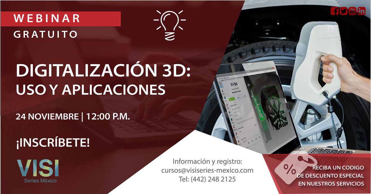 VisiSeriesMx's tweet photo. Digitalización 3D: Uso y Aplicaciones

Conoce  una guía rápida para hacer escaneo en 3D.

¡Registro Gratuito!
https://t.co/sMmaHbEw4X

#Digitalización #3D #VisiSeries #Webinar https://t.co/qAC9v0LrZm