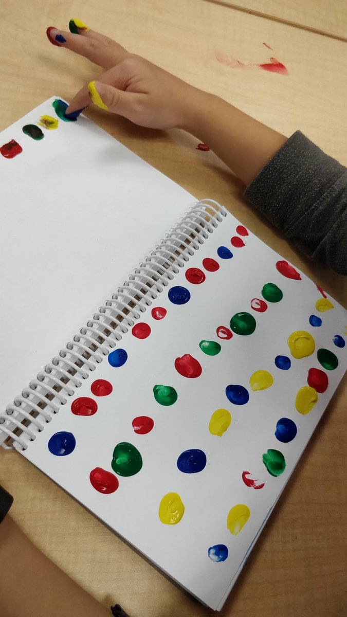 EdgemontMrsA's tweet photo. We had fun creating patterns with finger paint! @EdgemontCBE https://t.co/6RuB1tHiSb