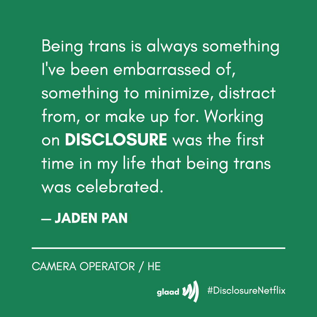 Disclosure_Doc's tweet photo. @glaad @Lavernecox @SamFederFilm @NetflixFilm @Most Imagine going to work and having to hide who you really are, scared to be your authentic self.
Each day of #TransAwarenessWeek we’re partnering with @GLAAD to highlight members of our crew. #DisclosureBTS https://t.co/qDbnt63bnn
