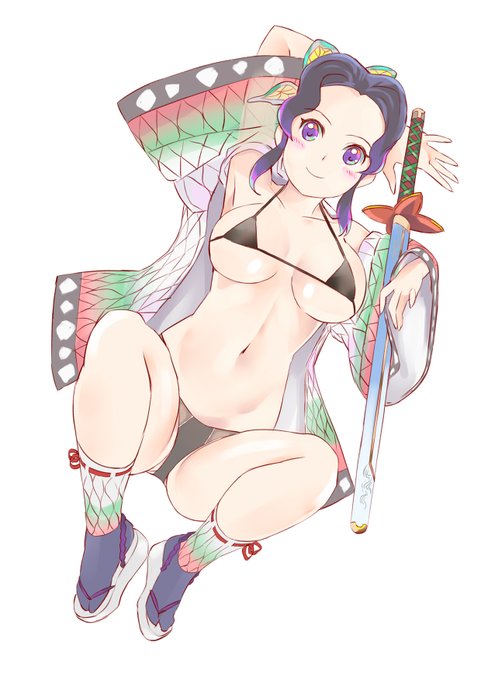 yougoooodさんがTwitterに投稿した胡蝶しのぶ(鬼滅の刃)のイラスト。