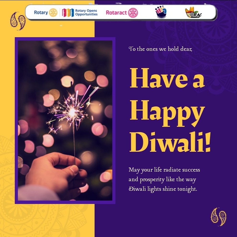 DavcRotaract's tweet photo. 🪔Greetings Rotaractors!!!🪔

The Rotaract Club of DAV Chandigarh wishes one and all a Happy and Prosperous Diwali.With Deepawali knocking at our doors, the air is resplendent with exuberance of festivity. 🎉🎊.☘️☘️

🪔🪔May the light of thousand earthen lamps brighten your life. https://t.co/hynpvPsmXe