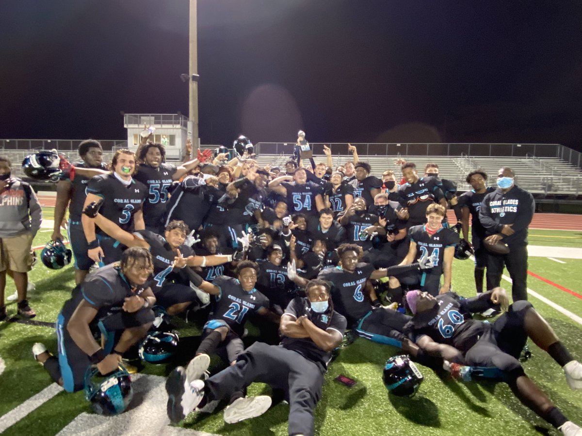 BCPSStein's tweet photo. So proud of My Boys! For bringing home the first annual Jason G Stein Swamp Bowl Trophy home! You guys sure did keep your promise!! Love you all! 💙🐾🏈🏆@CoachCam794 @GladesFB @athleticscghs https://t.co/kHSs3RWytk