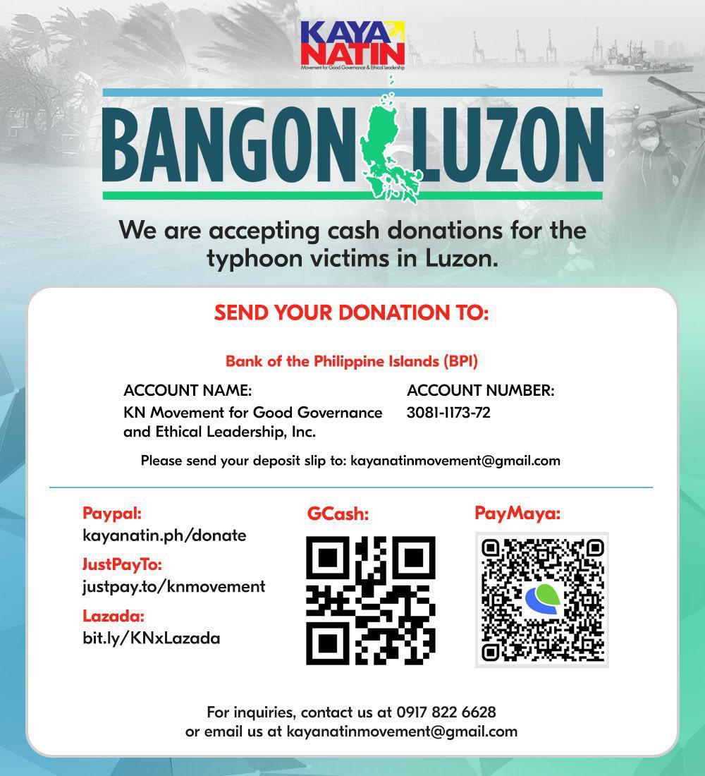 To donate to THE VICE PRESIDENTS OFFICE it’s trustworthy she is  @lenirobredo she updates every step every minute she could use the resources. PLEASE SPREAD. She’s been to the areas affected!  #RescuePH  #CagayanNeedsHelp