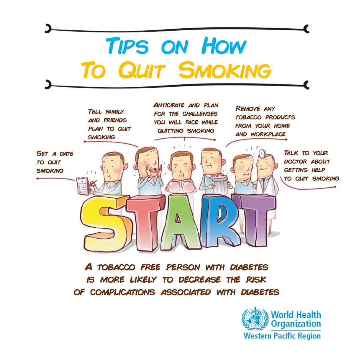 WHOWPRO's tweet photo. People living with #diabetes should quit smoking to avoid further health risks 🚭

These tips go out to everyone 🧕🏾👩‍🦳👳🏻‍♂️🧔👨🏿‍🦱👩🏼‍🦰🧑‍🦼🧑‍🦯🧑‍🦽👨🏻👩🏿

Learn more: https://t.co/a1myJAdX6D

#WorldDiabetesDay https://t.co/EaSB9qTYp1