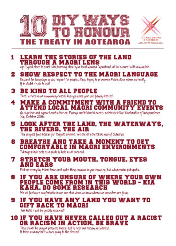 10 more ways to honour Te Tiriti here from Tu Tama Wahine o Taranaki