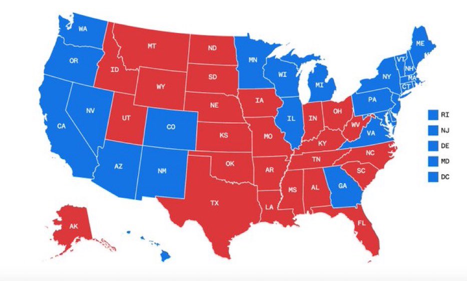 BillyBaldwin's tweet photo. Electoral College
Biden 306
Trump 232

Popular Vote
Biden 78,187,409 - 50.9%
Trump 72,767,316 - 47.3%

Wins by 5,420,093 votes
Wins by 3.6%
Wins by 74 Electoral College votes
Flips PA, MI, WI, AZ &amp; GA

Wins West, Southwest, Upper Midwest, Northeast &amp; New England
#MillionMAGAMarch https://t.co/P2YkJfyyeL
