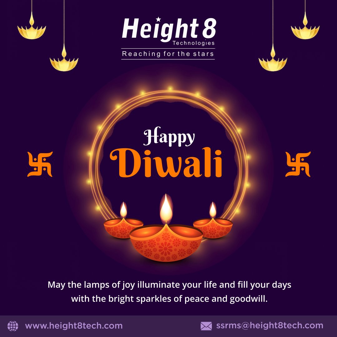Height8Ltd's tweet photo. May the light of the diyas guide you on the ways to happiness and success.

Wishing you a very Happy and Safe Diwali!

#happydiwal #diwali2020 #festival #festivalvibes #festivalwishes #festiveseason #height8 #height8technologies #telecommunications https://t.co/8BJZRgjKgs