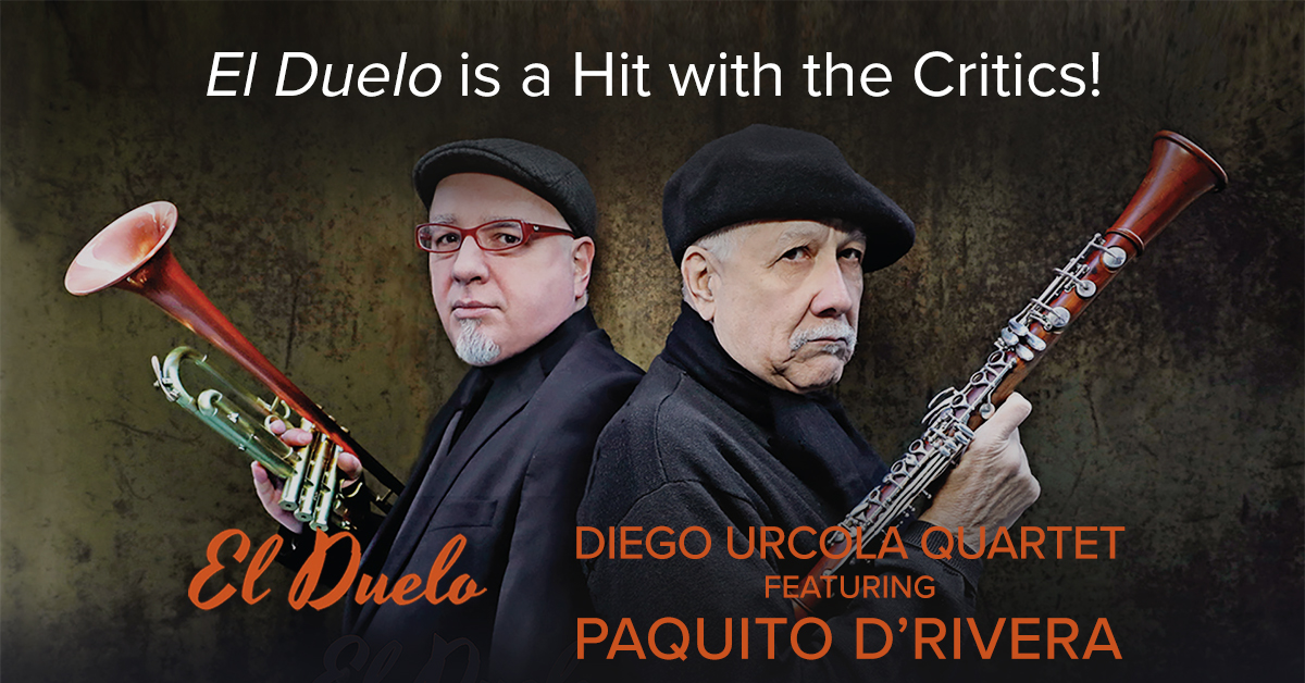PaquitoDRivera's tweet photo. Gracias! The El Duelo album is a hit with the critics! Read some of our favorite quotes. @Diego_Urcola Quartet featuring @PaquitoDRivera and producer/engineer @LuisBacque 

https://t.co/bO29mW9zVJ https://t.co/vQz1wTqeOv
