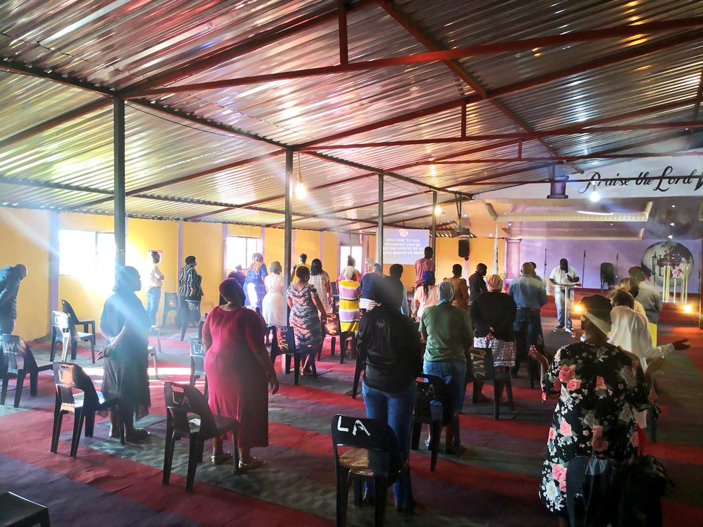 PLWC2001's tweet photo. PLWC Breakfast Prayer Meeting hosted by His Grace Bishop DC Nkosi founder and Presiding Bishop at Praise The Lord Worshippers Centre.
#PLWC19 #Since2001 #Zondi2
#2020TheYearOfDoublePortionAnoitingAndRevelation #Restoration https://t.co/BCL8oe8F5F