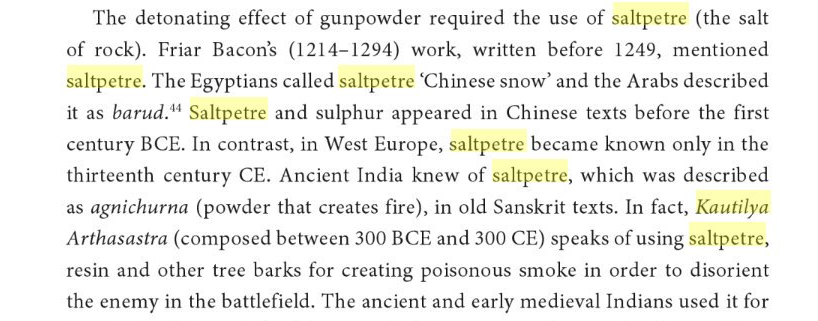 While it is true that use of Gunpowder in matchlocks proliferated in the middle ages Ancient Indians used Saltpetre (Agnichurna) in mining and warfare. It was already mentioned by Kautilya in Arthashastra as a weapon of war (4th century BC) long BEFORE Mughals were born