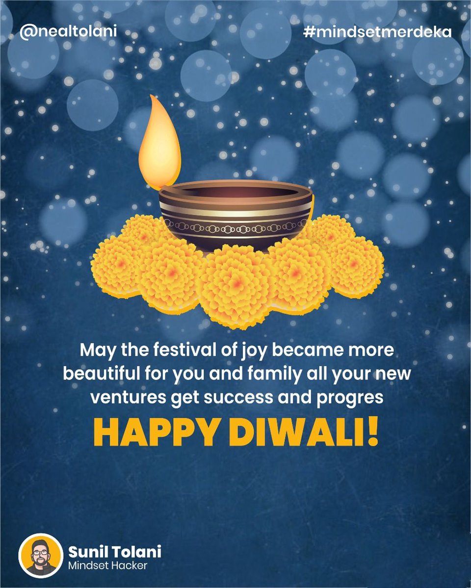 nealtolani's tweet photo. Deepa adalah cahaya, Wali adalah jalan. Semoga dengan perayaan ini memberikan cahaya atau terang di setiap perjalanan karir, bisnis, pendidikan kita untuk semakin sukses. 

Happy Diwali to all of you! Salam dari Gue Bro Neal.⁣

RISE and SHINE

Sunil Tolani
#MindsetMerdeka https://t.co/S8ljXf7xkv