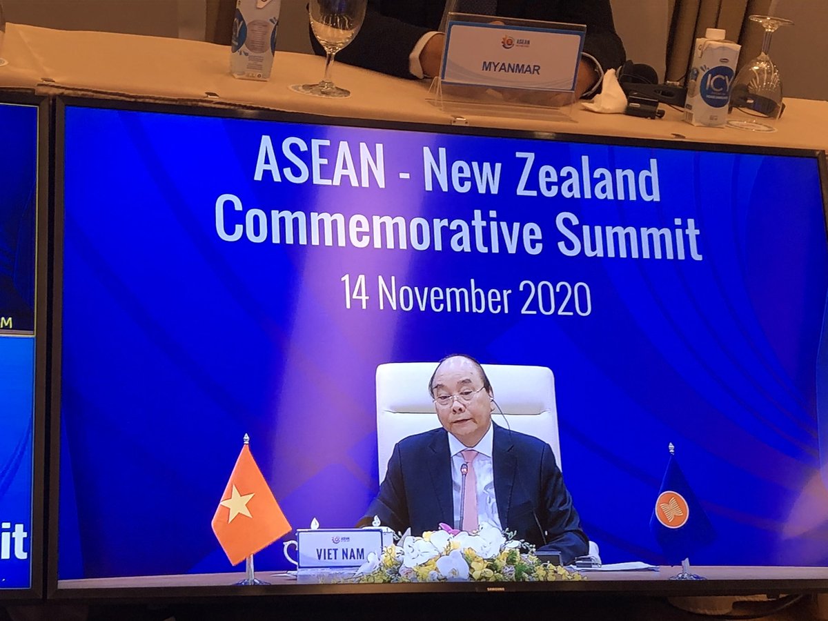WMatthewsNZ's tweet photo. Pleased to attend the New Zealand ASEAN summit this morning as 🇳🇿 PM Ardern &amp; ASEAN leaders celebrated 45 years of partnership. Learn more about outcomes:  https://t.co/AOQB0aDwLI https://t.co/Rg2VNSqXav