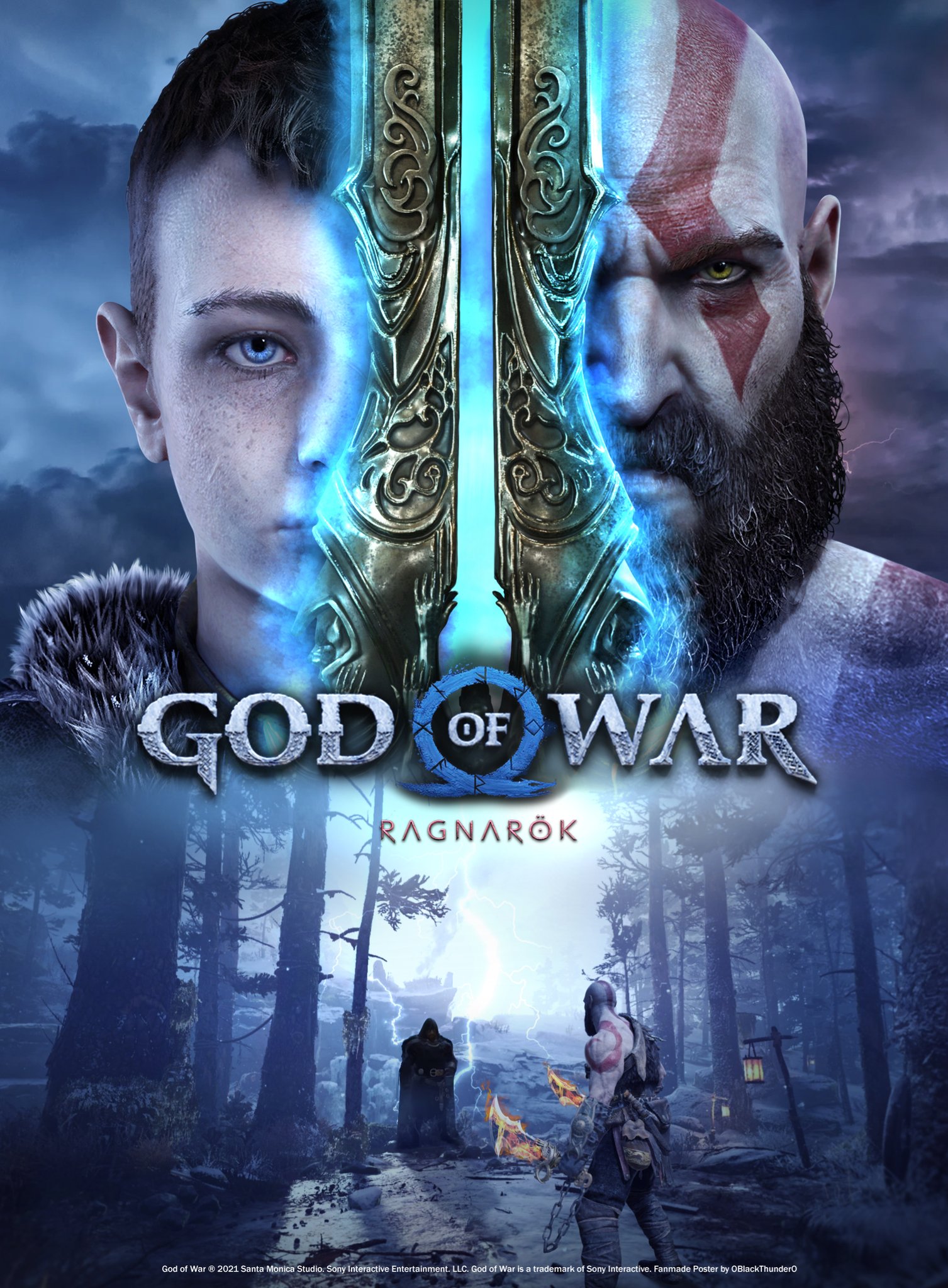 Blade of Olympus. God of War poster. Digital edition