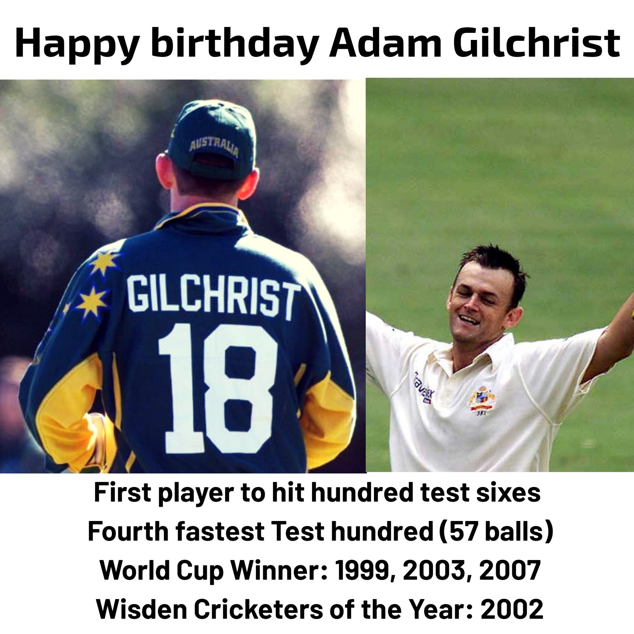 A very happy birthday to Adam Gilchrist  