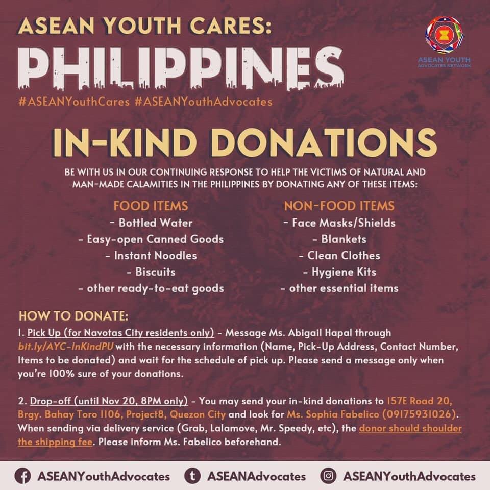 two_oh_teen's tweet photo. Please share. Looking for Youth Volunteers

ASEAN Youth Advocates Network will be going to Rizal tomorrow (November 15). They have trucks.

If you are willing, pls contact them. They need volunteers who will repack &amp; distribute relief goods. See photos for more details https://t.co/POCmkTjw7S