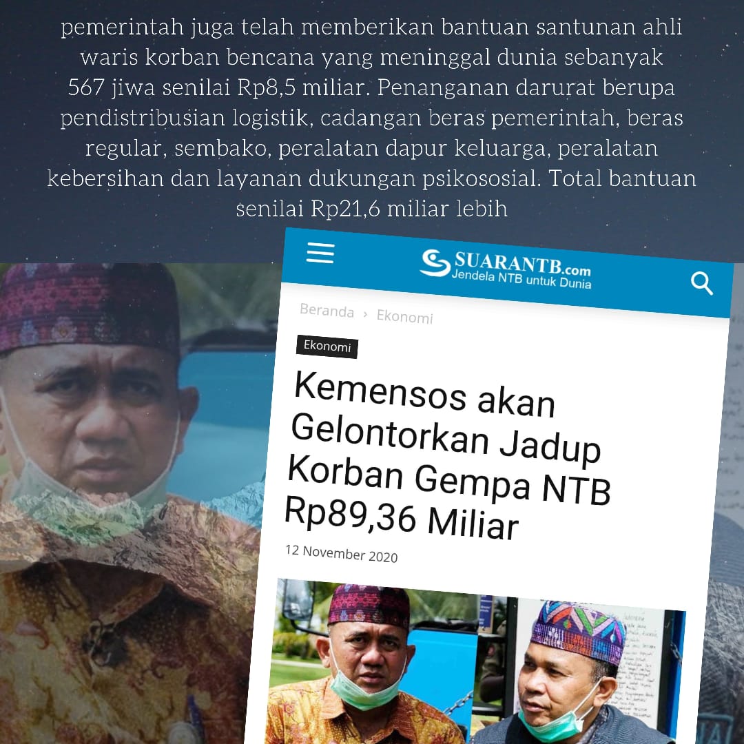 win_ardie's tweet photo. Sebelumnya, @KemensosRI telah menyalurkan bantuan jaminan hidup tahap I tahun 2019 bagi 5.118 KK / 19.099 Jiwa di Kabupaten Lombok Tengah, Kota Mataram, Kabupaten Lombok Barat dan Kabupaten Sumbawa Barat senilai Rp11,45 miliar.
@juliaribatubara https://t.co/xeEVbidW25