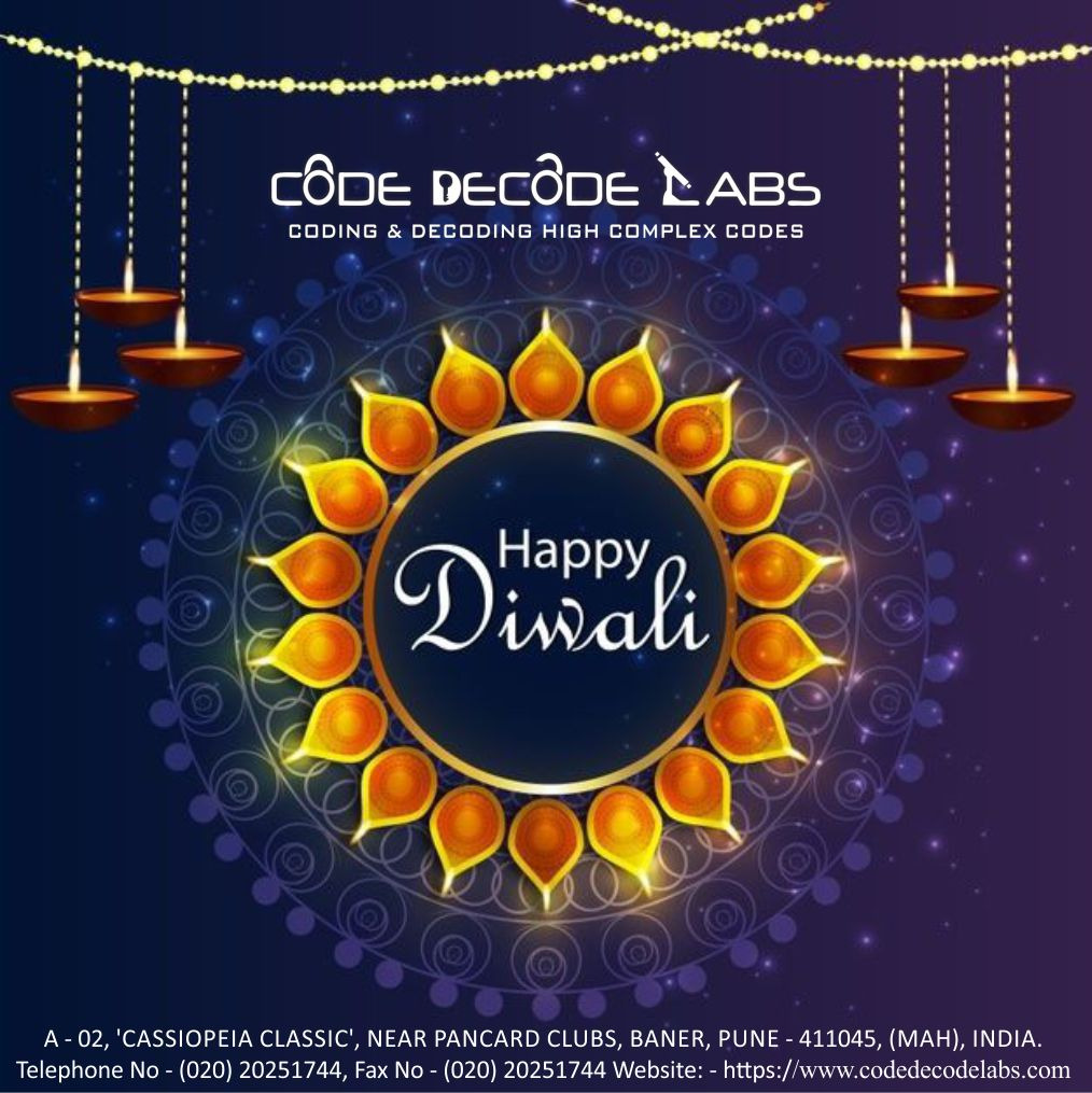 code_decodelabs's tweet photo. "Code Decode Labs Pvt. Ltd.", we heartily wish you and your family a very happy and prosperous Diwali !!! https://t.co/P0HA4osL9D