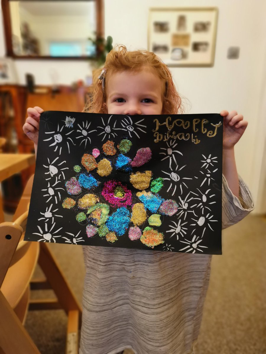ProjectsJess's tweet photo. Today we talked about Diwali and Margot Rose created her own Rangoli using glitter instead of coloured sand ❤️🧡💚💛💙💜 @NormantonAS #Diwali #Rangoli #FestivalofLights https://t.co/0bzgf0X8rK