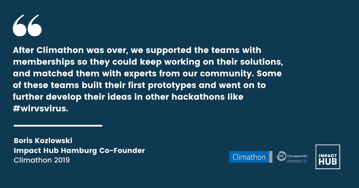 impacthub's tweet photo. 💡 We look forward to seeing what new and innovative solutions the members of our network come up with this year! The aim is to develop the most promising beyond the @GlobalClimathon into viable business models and to support the teams in their implementation.

#ImpactHub4Climate https://t.co/0SbOR2MtDc
