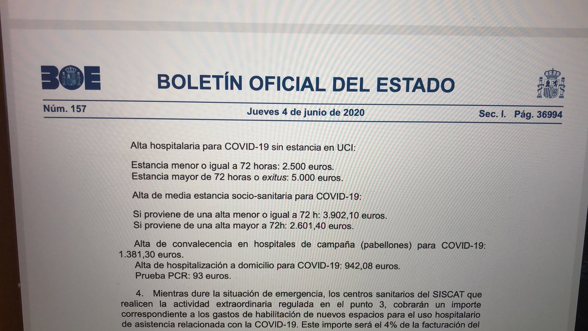 __Gamero's tweet photo. Estos son los datos que aparecen en el BOE, que cada uno piense (no lo que "informe" la TV) si es un negocio esto de la plandemia. https://t.co/n3f72yI1h1