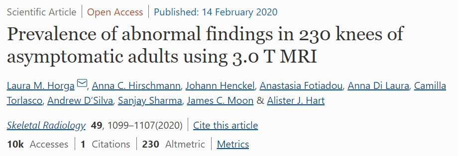 Good spot  @DerekGriffin86. A few years ago I spent weeks searching through the lit on normal abnormalities. It's always good to have this sort of data to hand to put things into context. See below for a thread on this article.  https://link.springer.com/article/10.1007/s00256-020-03394-z#Tab5