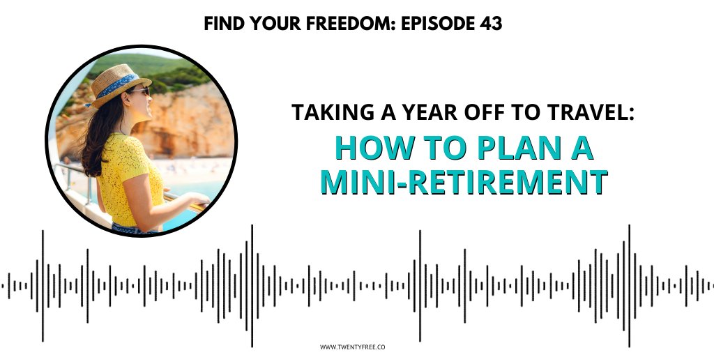 I share how to plan and prepare for a mini-retirement in Episode 43 of <a href="/fyf_podcast/">Find Your Freedom Podcast</a> (👈link in bio).

In this episode, we discuss:
• What a mini-retirement is
• How to afford a mini-retirement
• What you need to plan before you travel