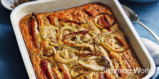 Winter food at its best 🤗! Serve #SlimmingWorld Yorkshire pudding with hearty sausages and crunchy green beans for the perfect family feast ❤️. Find our toad in the hole #Recipe here: ow.ly/BvhQ50CjBVV