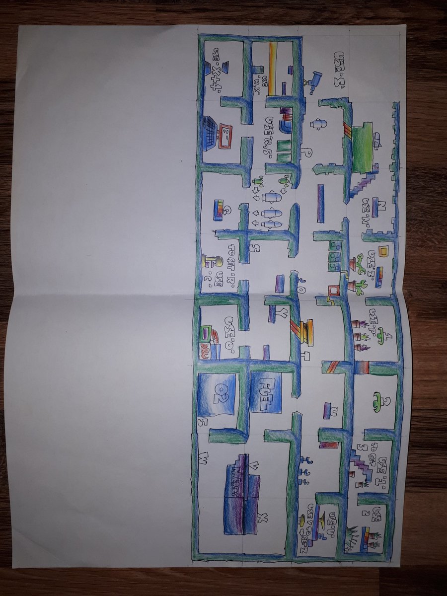GrahamGoring's tweet photo. Having a clear-out and I found some maps of Speccy games I drew 30 years ago. What an artist I was! ;) https://t.co/42YSvWtqg6