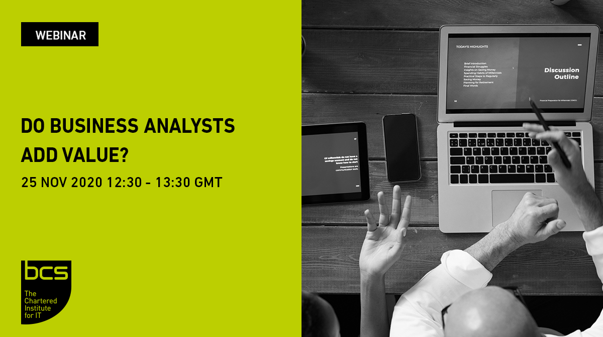 This time as we look at the role of BAs, we'll ask: what value do Business Analysts add – and what should they add? 

We'll be joined by our expert panel: Christina Lovelock, <a href="/akddeb/">Debra Paul</a>, <a href="/LindaParkerBA/">Linda Parker</a>, and David Beckham 

Sign-up here: bit.ly/3eN73Ic